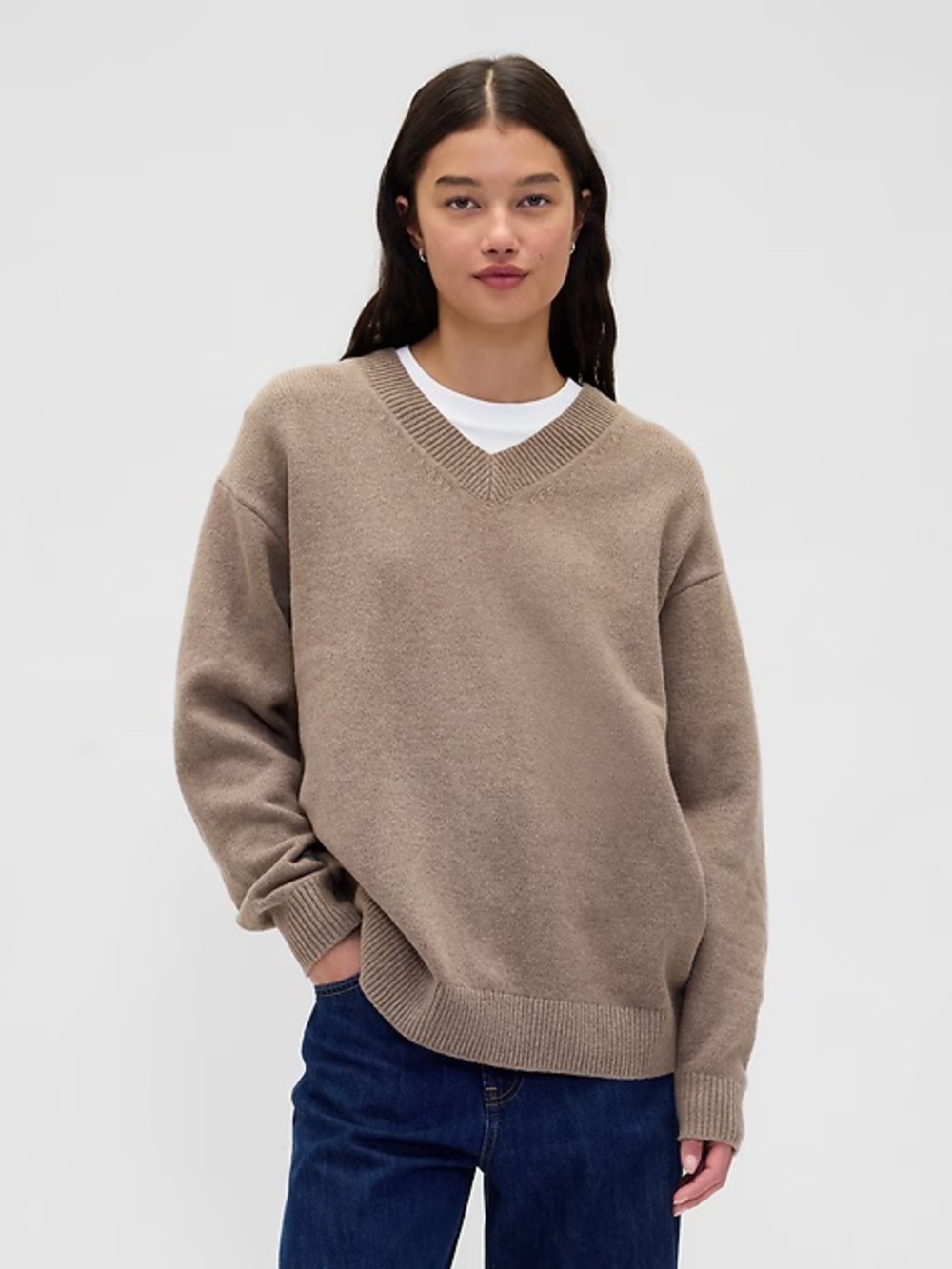 Gap CashSoft Oversized V-Neck Tunic Sweater